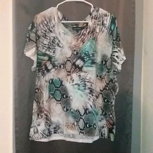 Snake print and sparkle t shirt